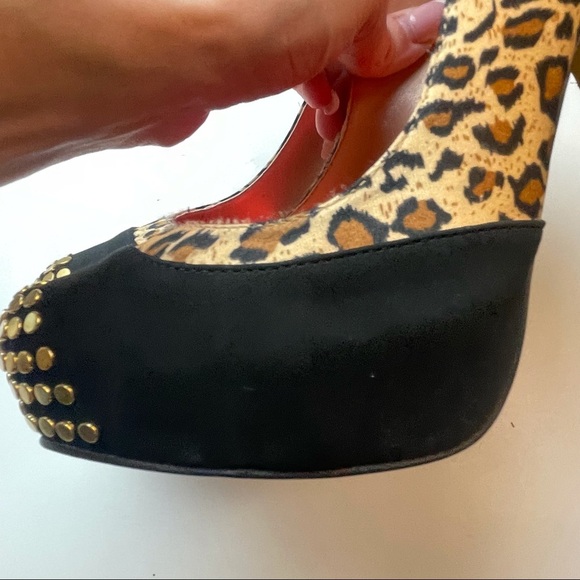 Frederick’s Cheetah Print Platform Stripper Heels Size 7.5 - Picture 7 of 12